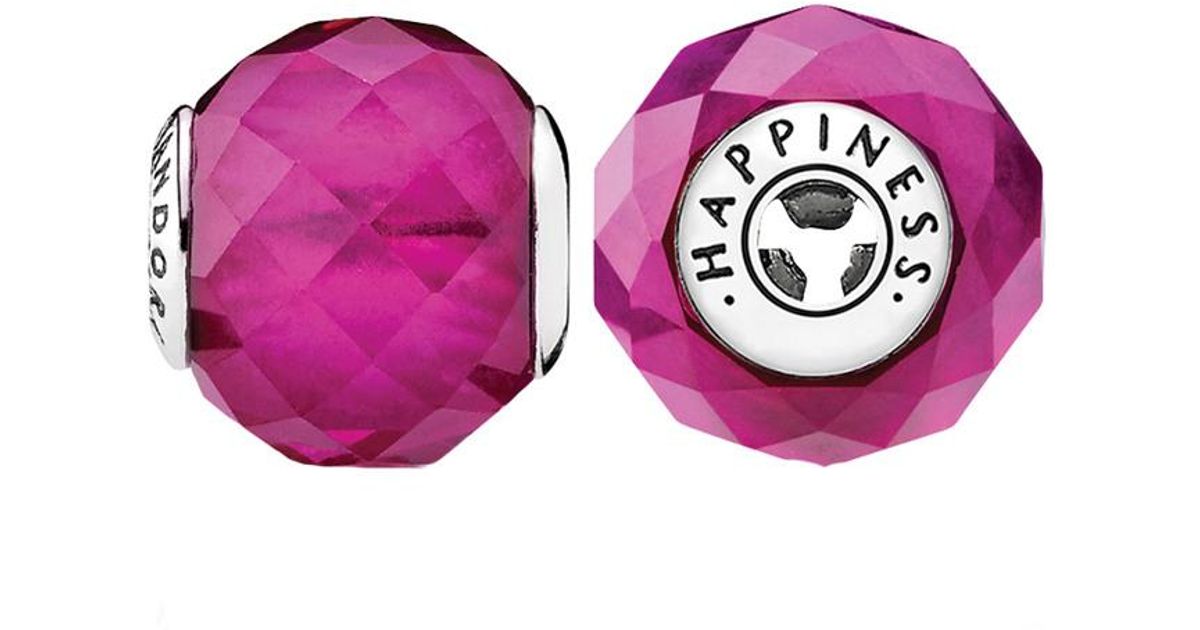 PANDORA Synthetic Essence Collection Silver & Pink Happiness Charm - Lyst