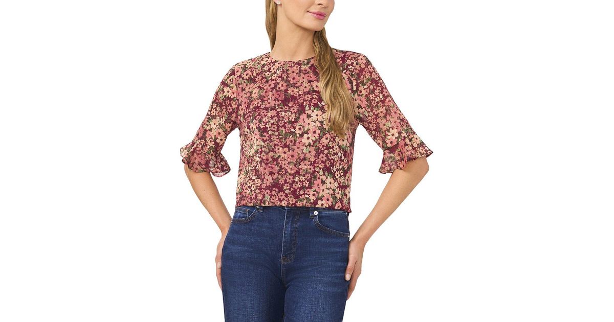 Cuff Ruff Fb Cece Ruff Cuff Blouse in Blue | Lyst UK
