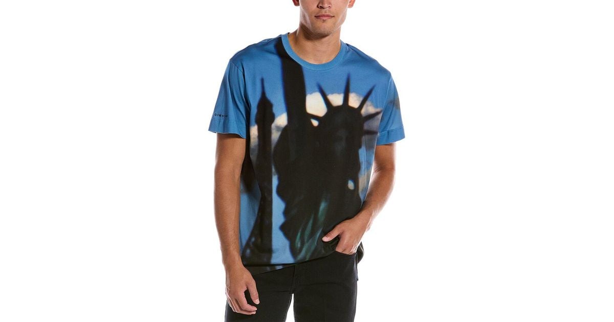 Givenchy Statue Of Liberty Oversized T-shirt in Blue for Men | Lyst