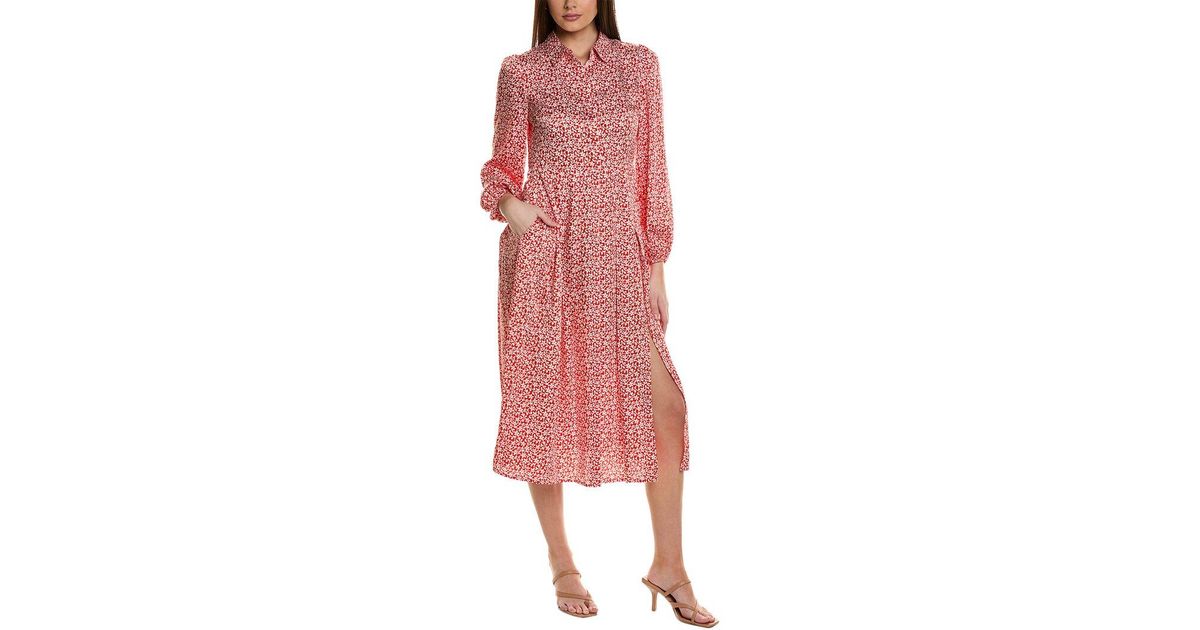 Boden Pink And Brown Dress Boden Pleated Skirt Midi Shirt Dress