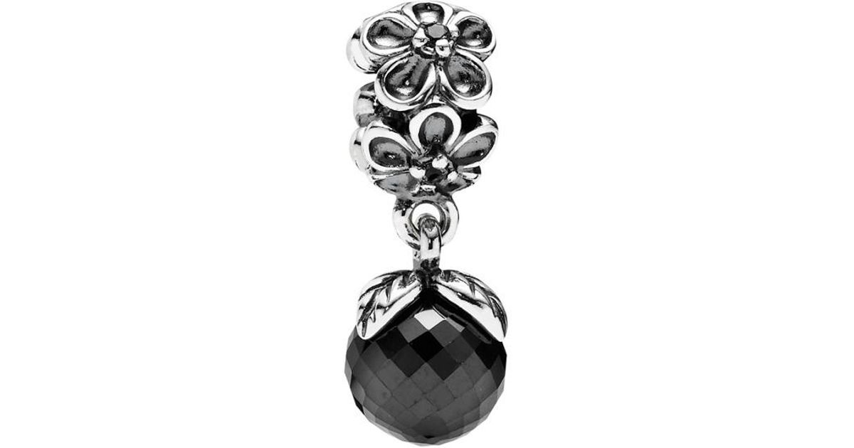 PANDORA Garden Odyssey Silver Spinel & Crystal Charm in Black - Lyst