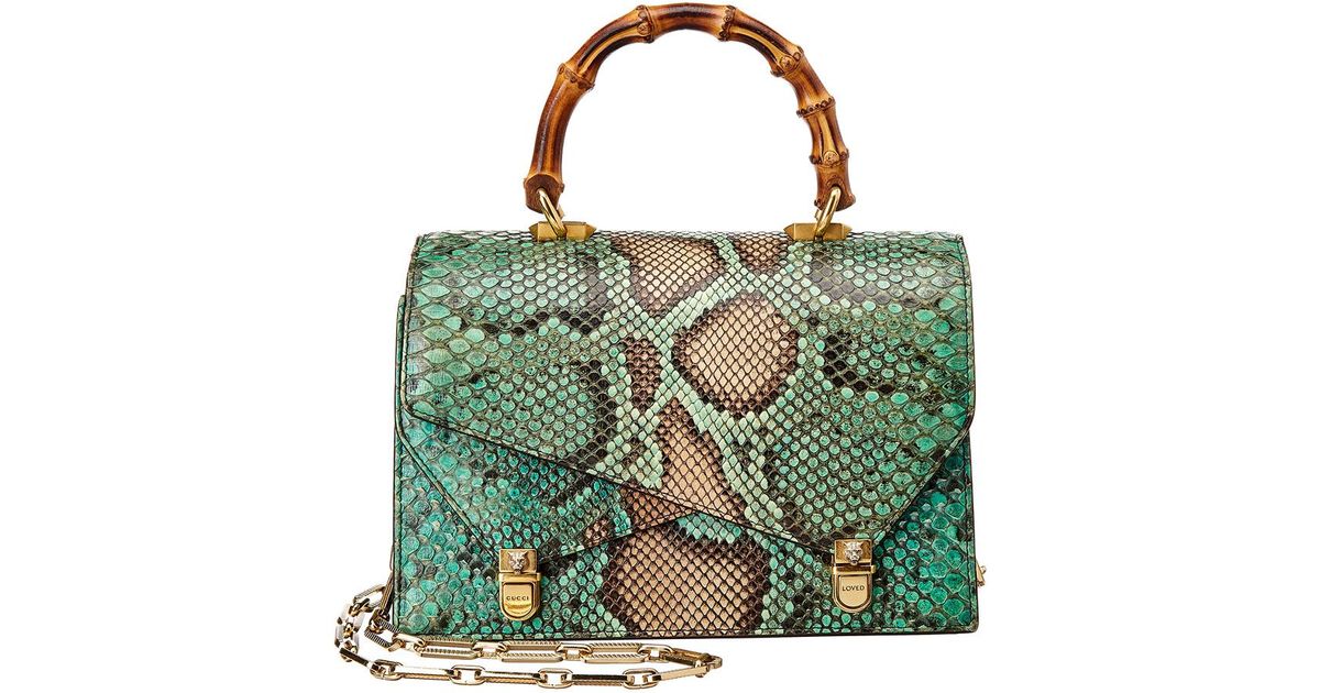 Gucci Limited Edition Green Python Ottilia Shoulder Bag - Lyst