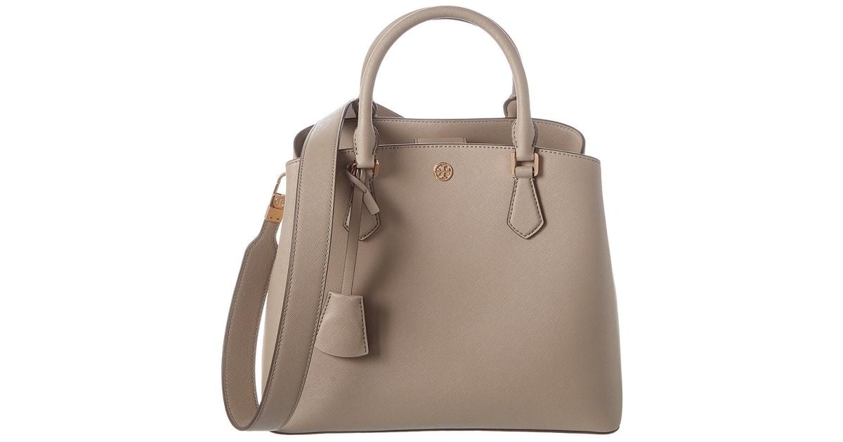 Tory Burch Robinson Medium Triple-Compartment Leather Tote Bag