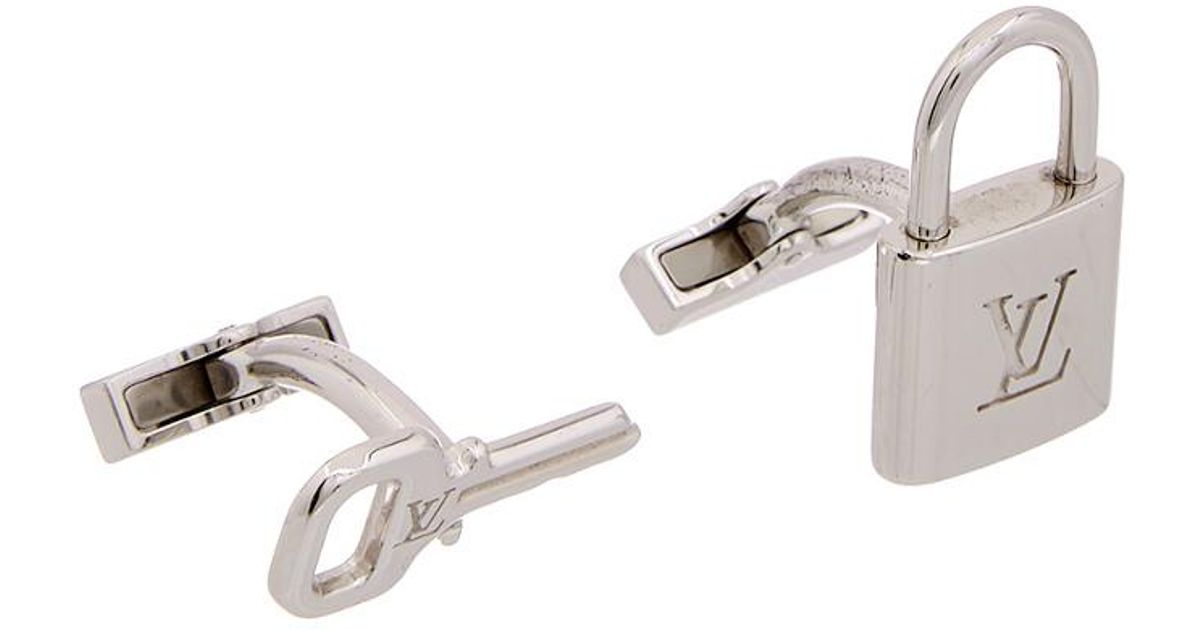 overraskelse forum melodrama Louis Vuitton Silver-tone Lock & Key Cufflinks in Metallic for Men - Lyst