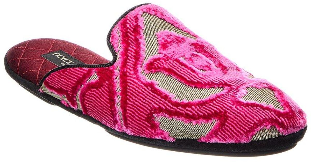 Dolce & Gabbana Velvet & Canvas Mules in Pink for Men | Lyst display picture 2