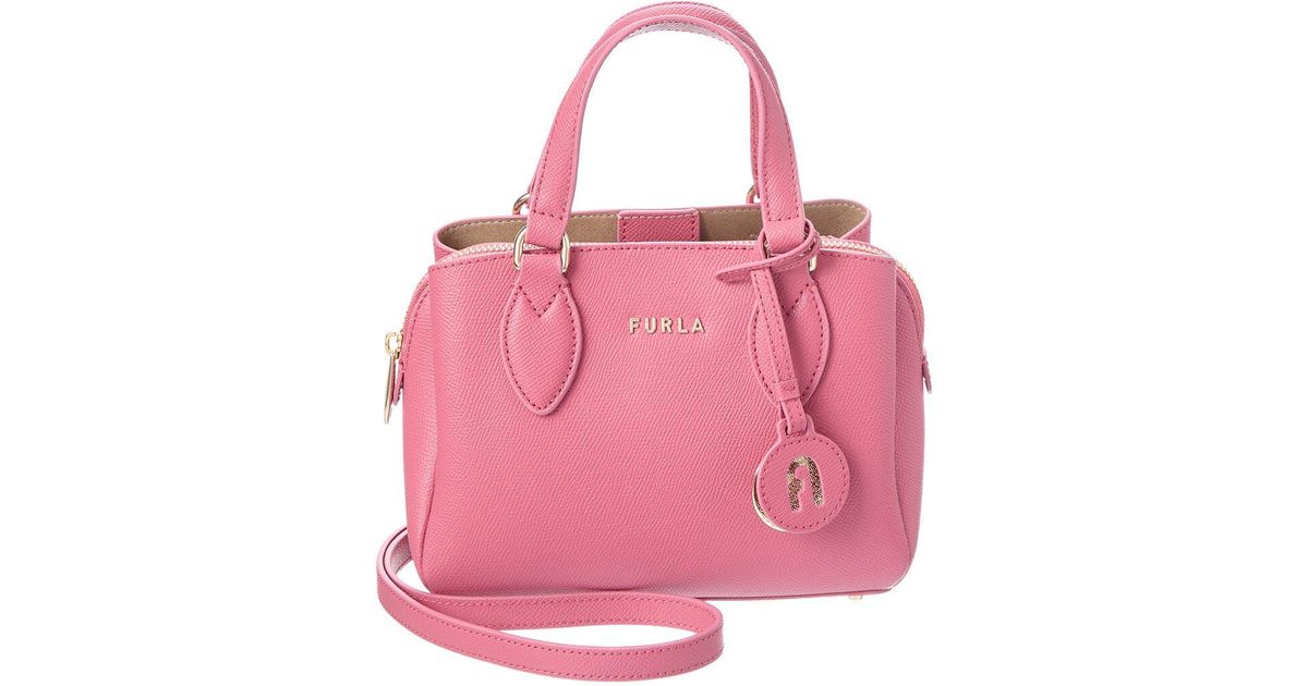 Furla Minerva Xl Leather Mini Leather Tote in Pink | Lyst
