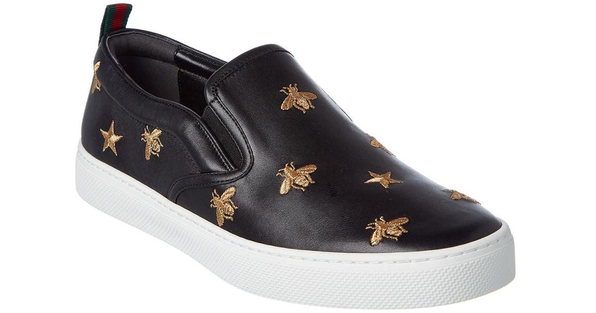 gucci leather slip ons