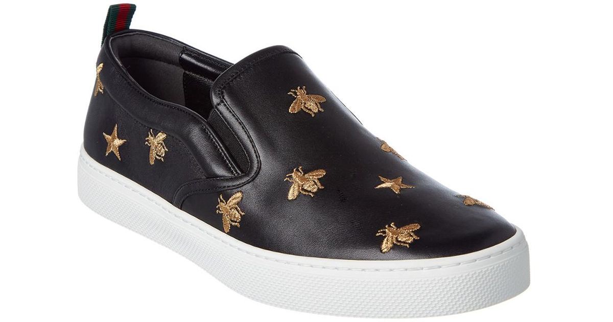 Gucci Dublin Bee Leather Slip-on 