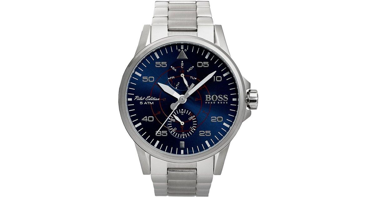 BOSS Pilot Aviator Watch in Blue for Men Lyst UK