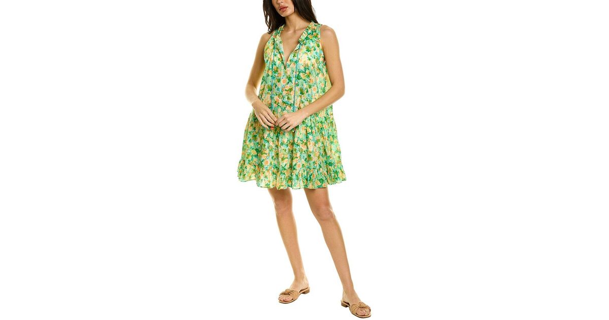 Shoshanna Tiered Ruffle Dress in Green | Lyst