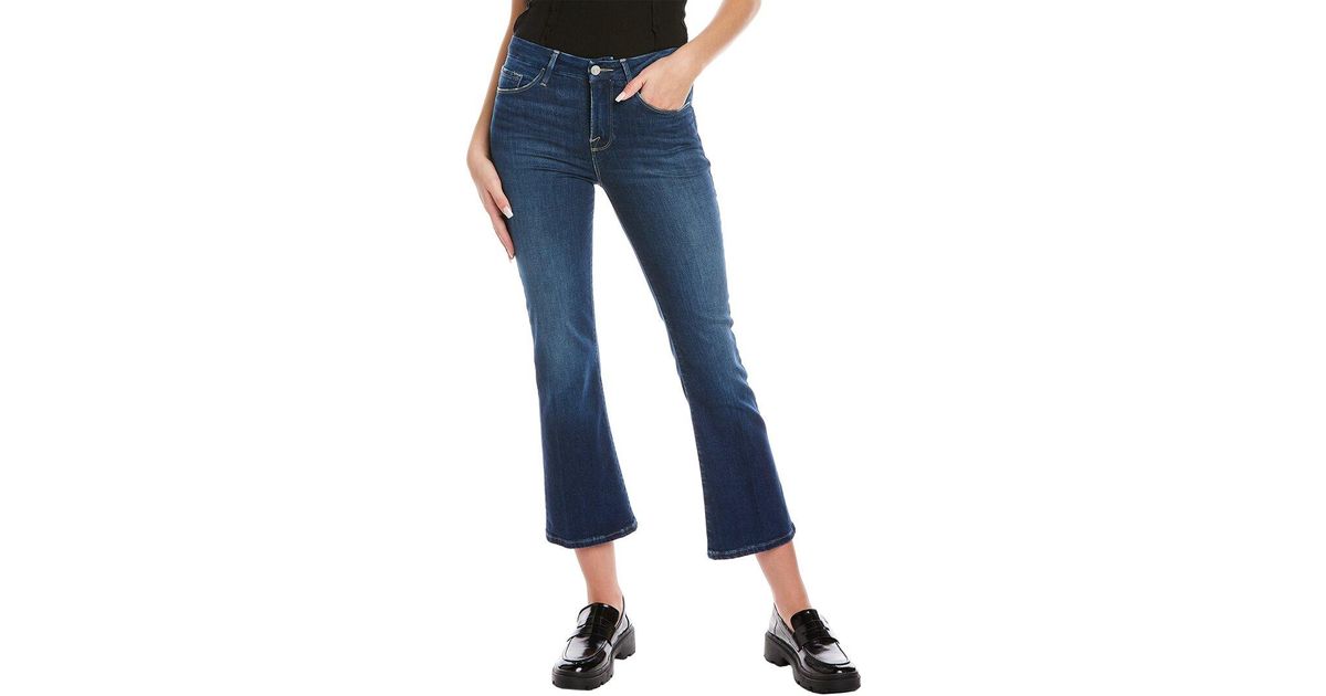 Save 2% Womens Clothing Jeans Bootcut jeans FRAME Cotton Le Cropped Terre Mini Bootcut Jea in Blue 