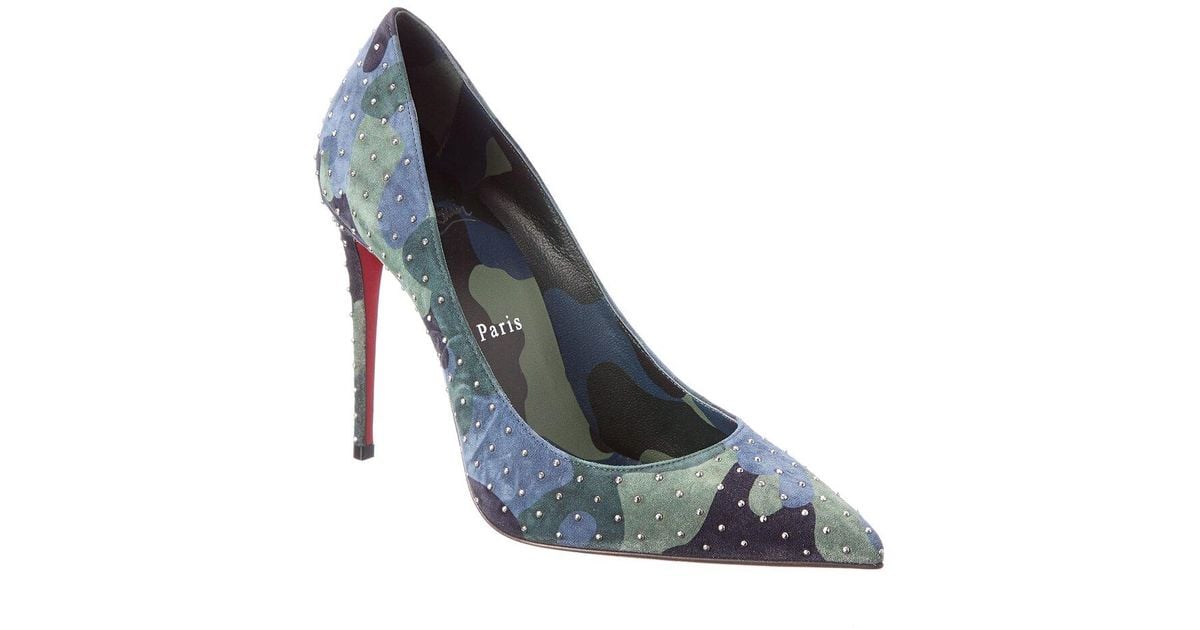 Christian Louboutin Kate 100 Suede Pump in Blue Lyst UK