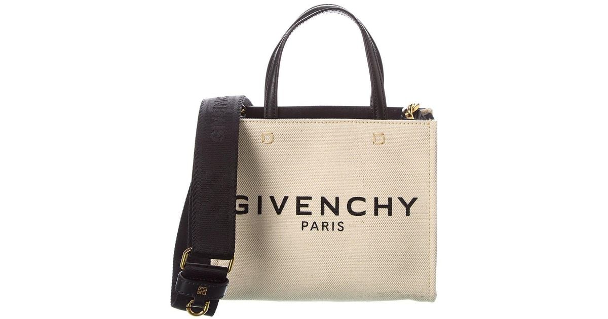 Givenchy Mini G Canvas Tote in Beige (Natural) Lyst