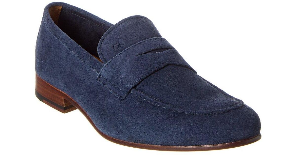Gordon Rush Cartwright Suede Penny Loafer in Blue for Men Lyst