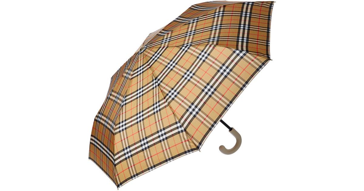 burberry vintage check folding umbrella