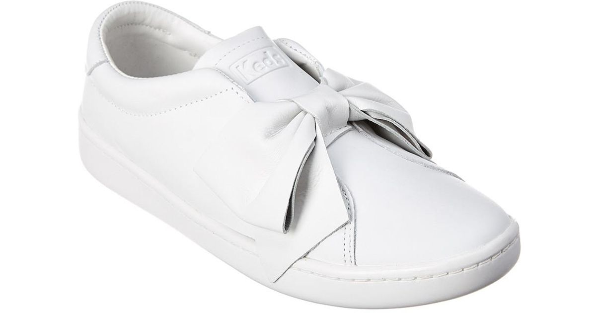 Keds Ace Bow Leather Sneaker in White | Lyst UK