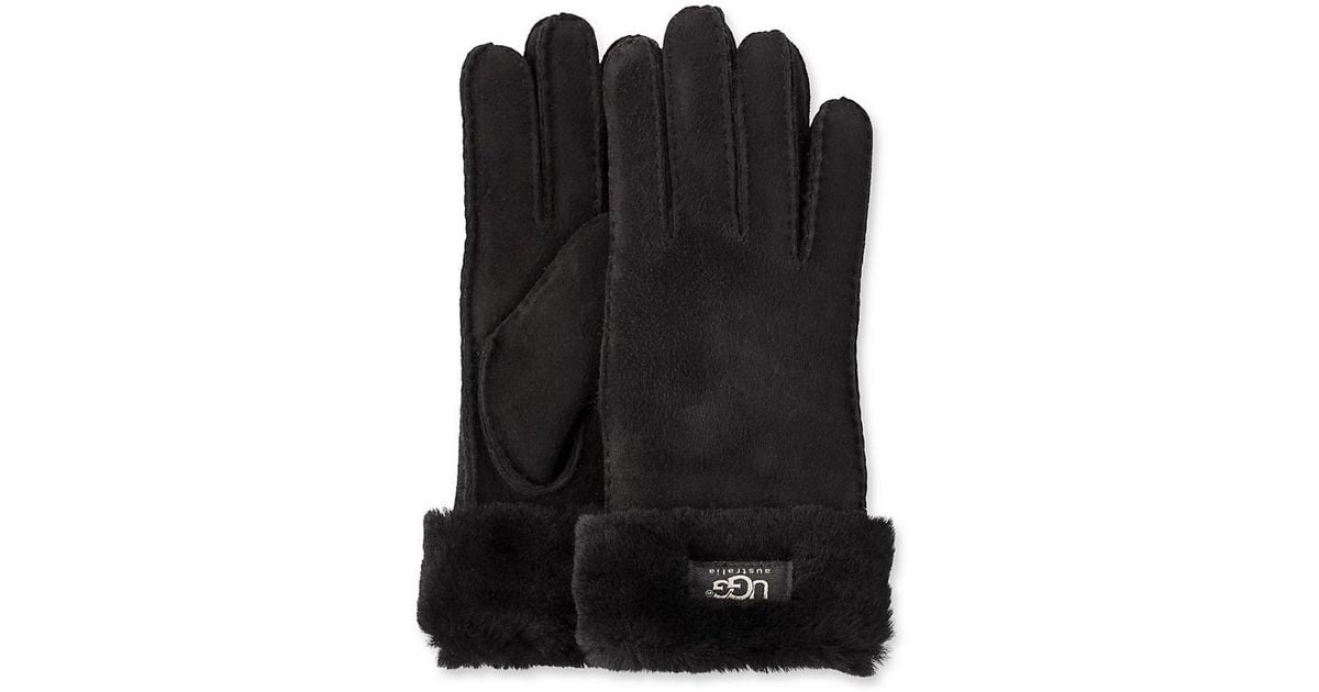 UGG Black Suede Gloves - Lyst