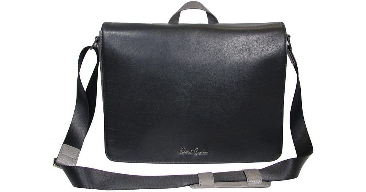 robert graham mulberry leather messenger bag