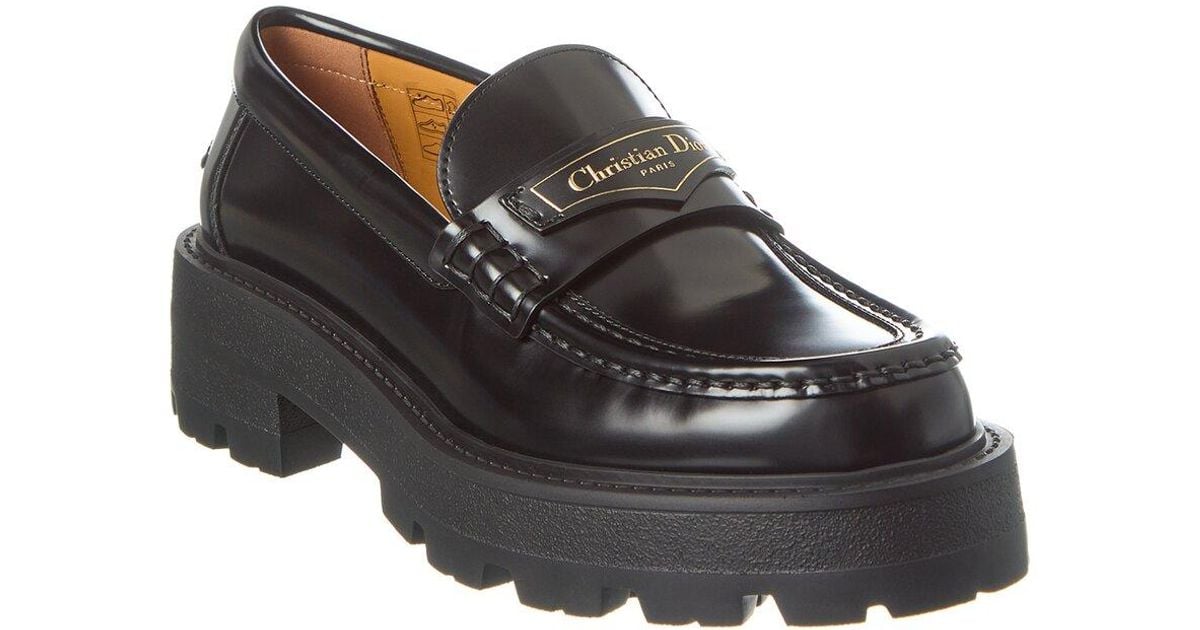 正規品★DIOR Boy プラットフォーム ローファー Dior Boy Platform Loafer Black Brushed Calfskin | DIOR