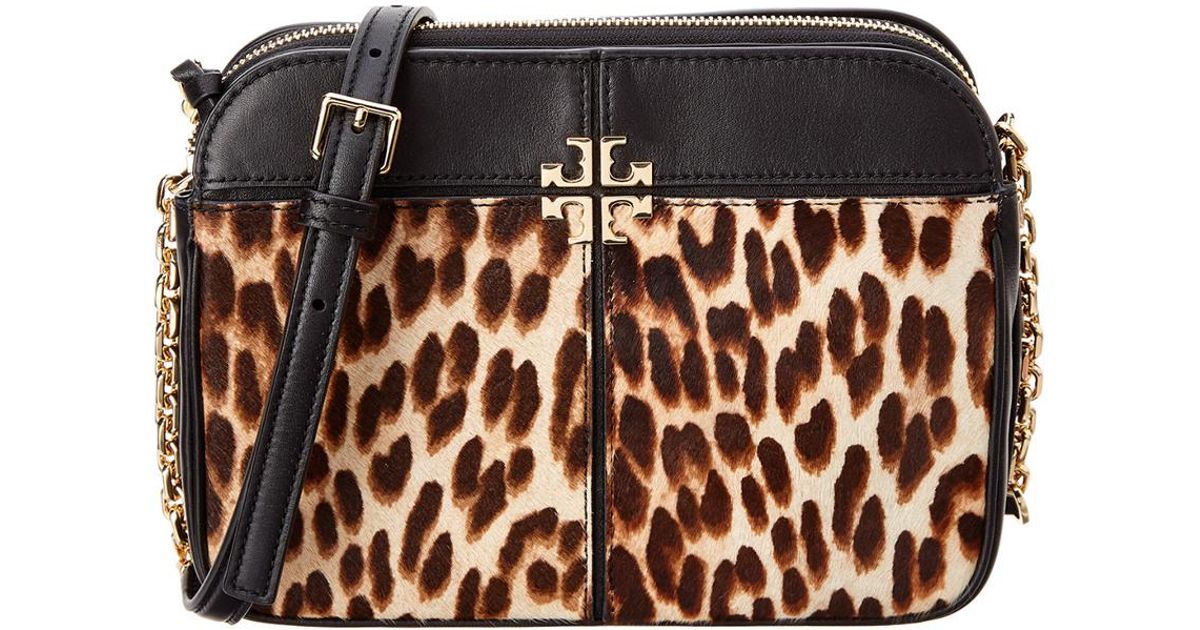 Tory Burch Ivy Leopard Hair Calf & Leather Crossbody in Leopard/Black (Black) Lyst