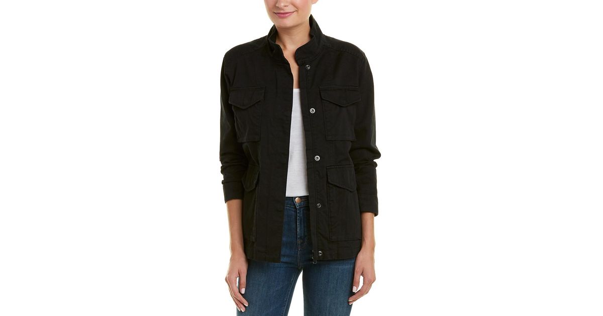 black denim military jacket