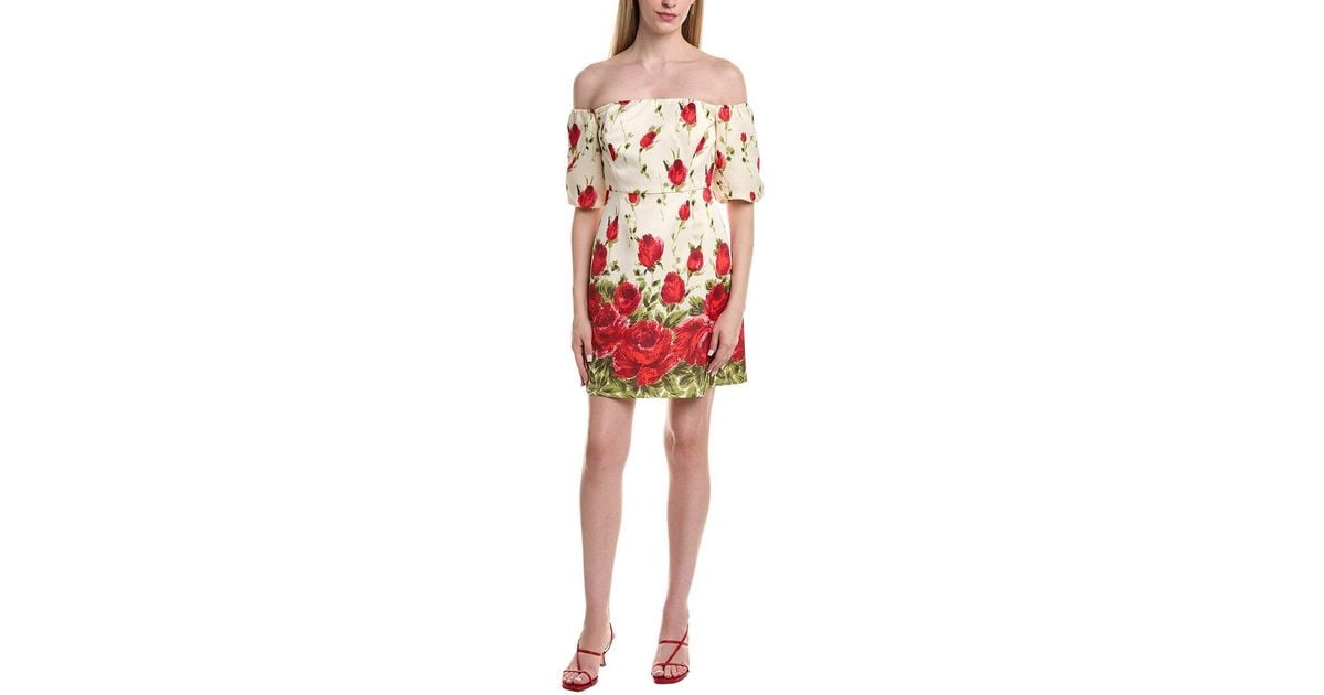 FLORA BEA NYC Cassandra Off The Shoulder Dress in Red | Lyst