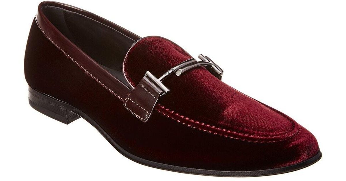 Tod's Double T Velvet Loafer for Men Lyst