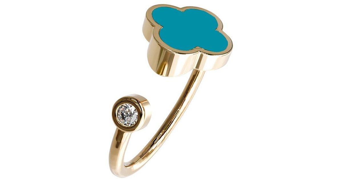 Gabi Rielle 14K Over Agate Cz Stackable Ring in Blue | Lyst
