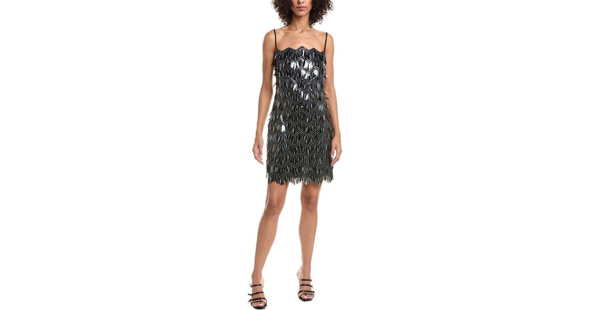 beaded dress fringe Felina Black Satin Sequin Pearls Mini – Miss Circle Rs. 500 - Rs. 999 fit:Petite Black Lace Top Maxi