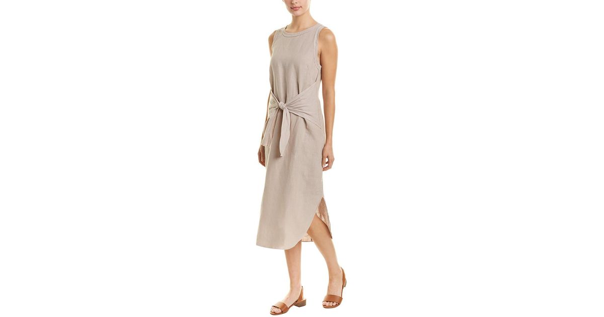 tie front linen dress
