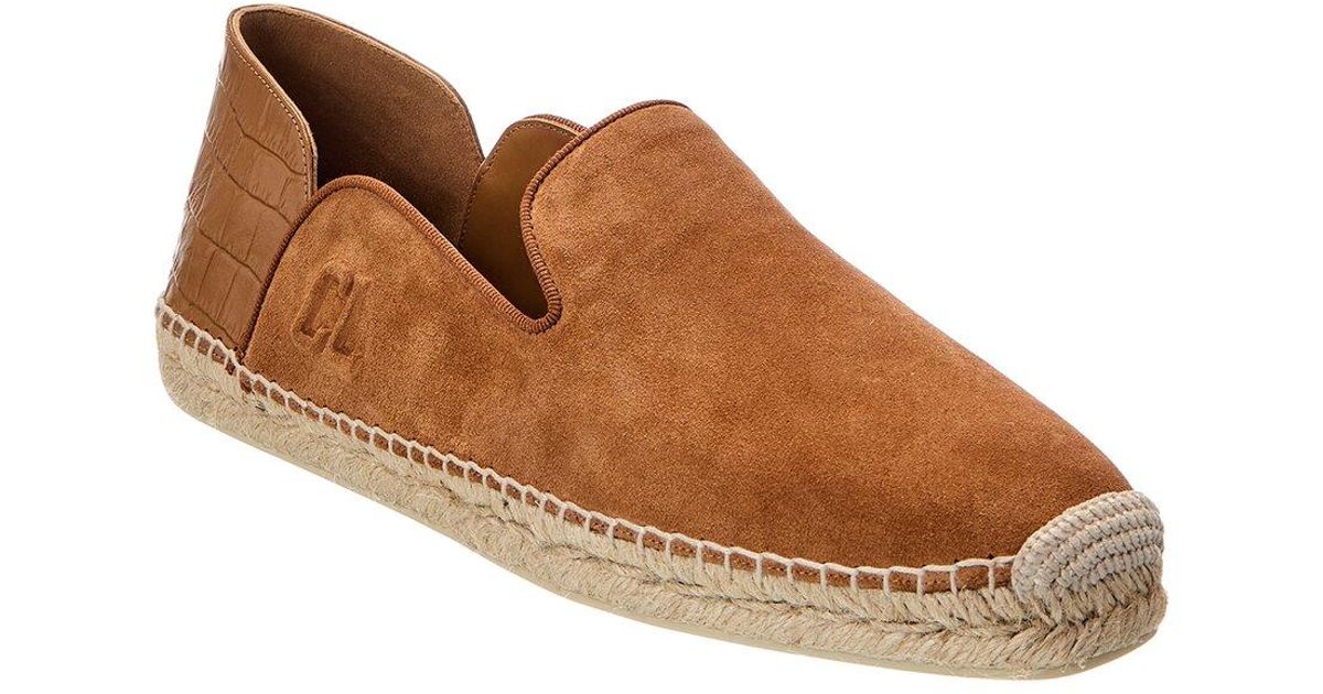 Christian Louboutin Varsi Espadon Suede Espadrille in Brown for 