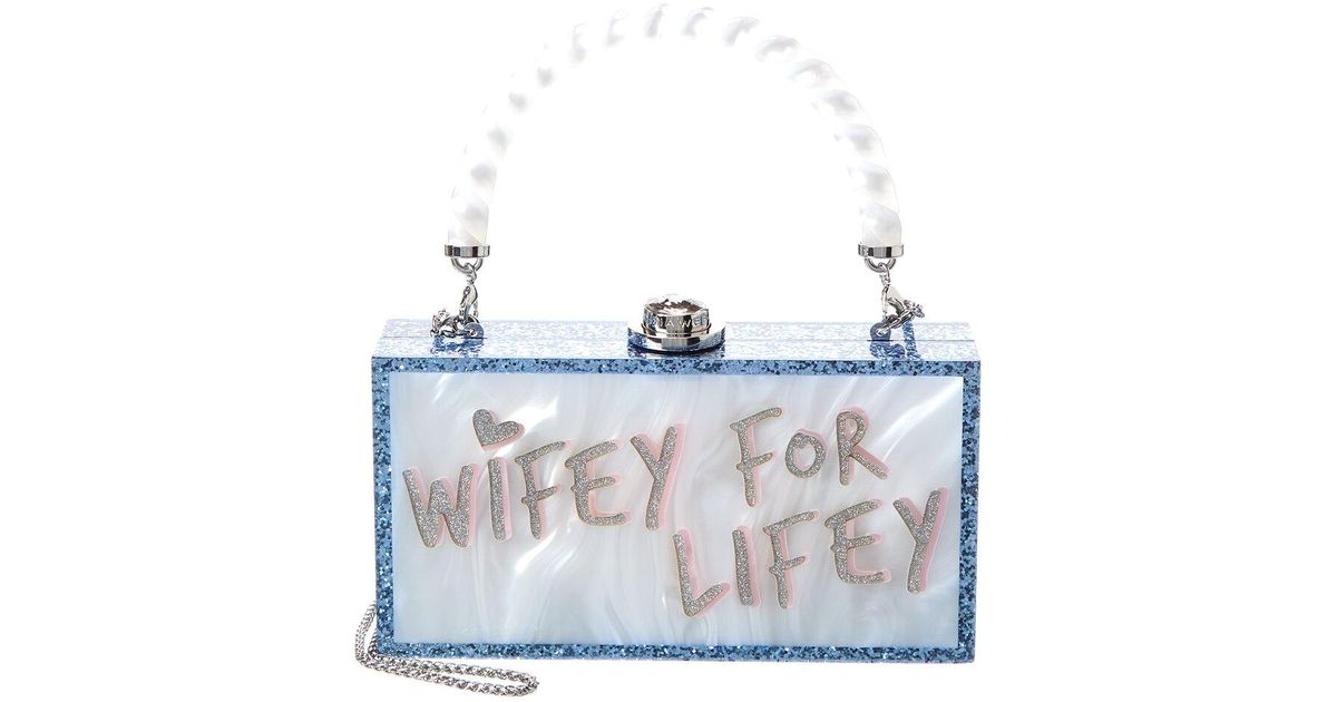 Sophia ster Cleo Wifey For Lifey Acrylic Clutch in Blue Lyst