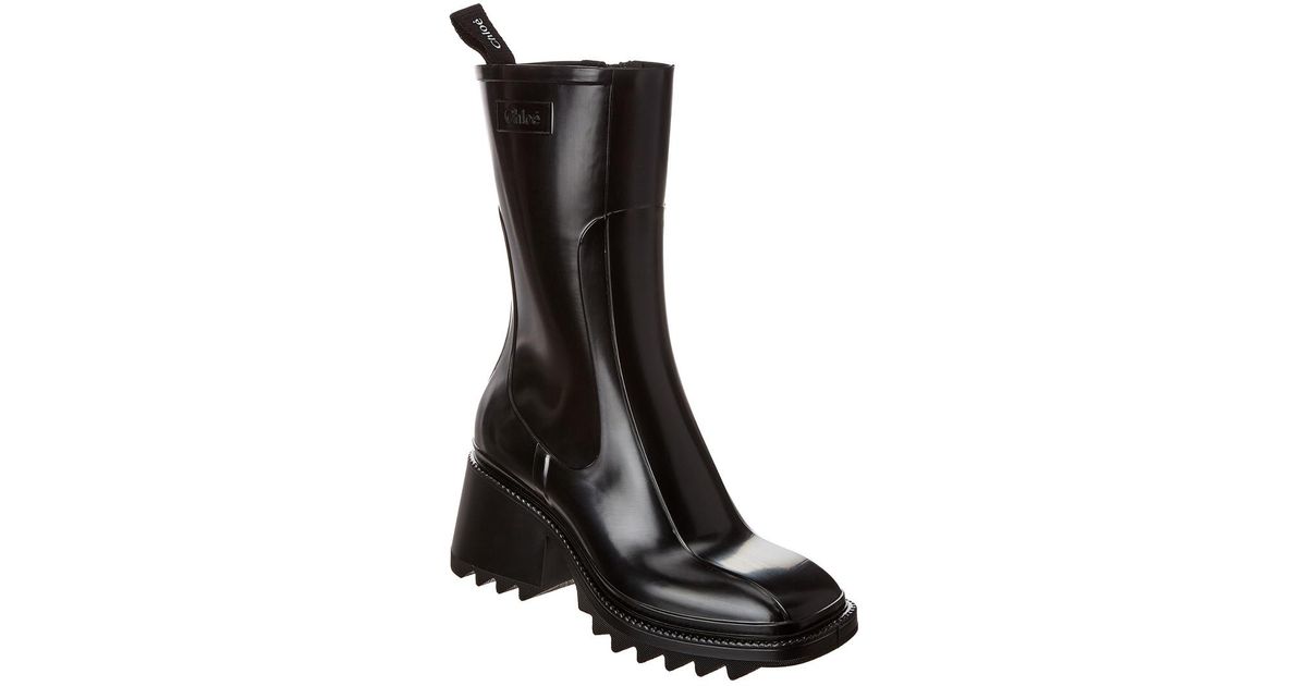Chloé Betty Rubber Rain Boot in Black - Save 57% | Lyst