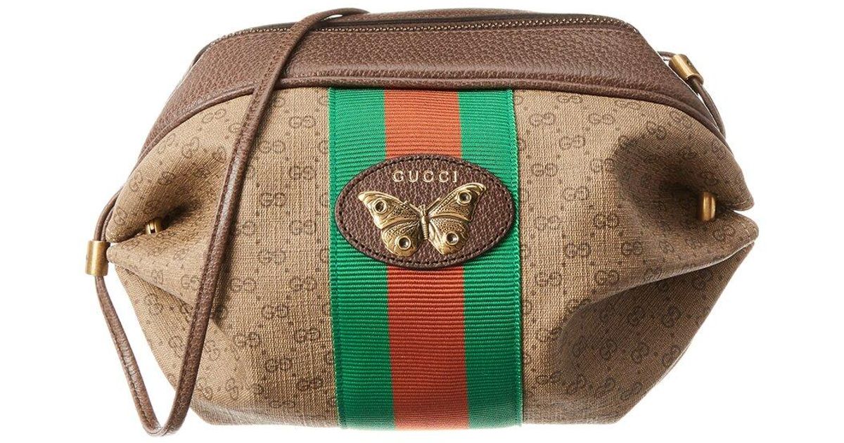 Gucci New Candy Mini GG Supreme Canvas & Leather Crossbody in Natural | Lyst