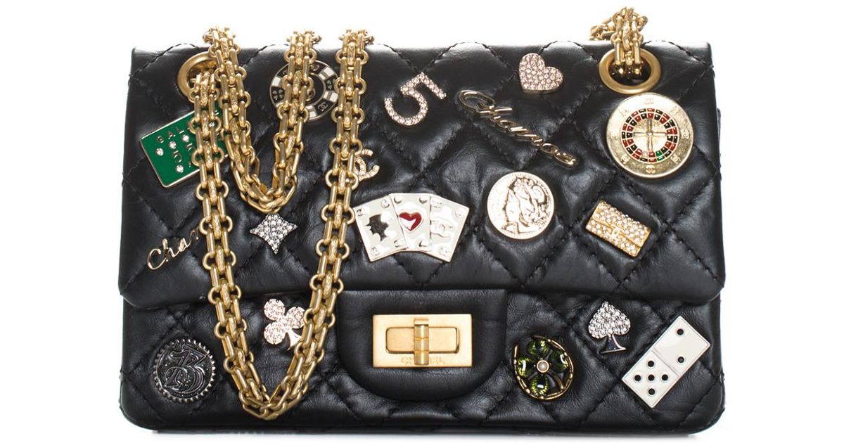 Chanel Reissue 2.55 Casino Charm bag Black Leather ref.203308 - Joli Closet