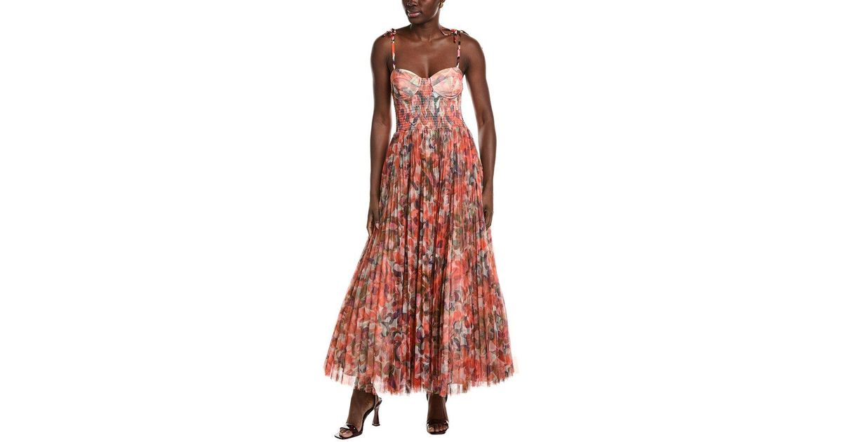 hutch brianna cocktail dress Gown in Red Tulle maxi dress Sheer Neck Beaded Long-Sleeve Dresses-Best Sellers Size:Custom Size（ FREE ）