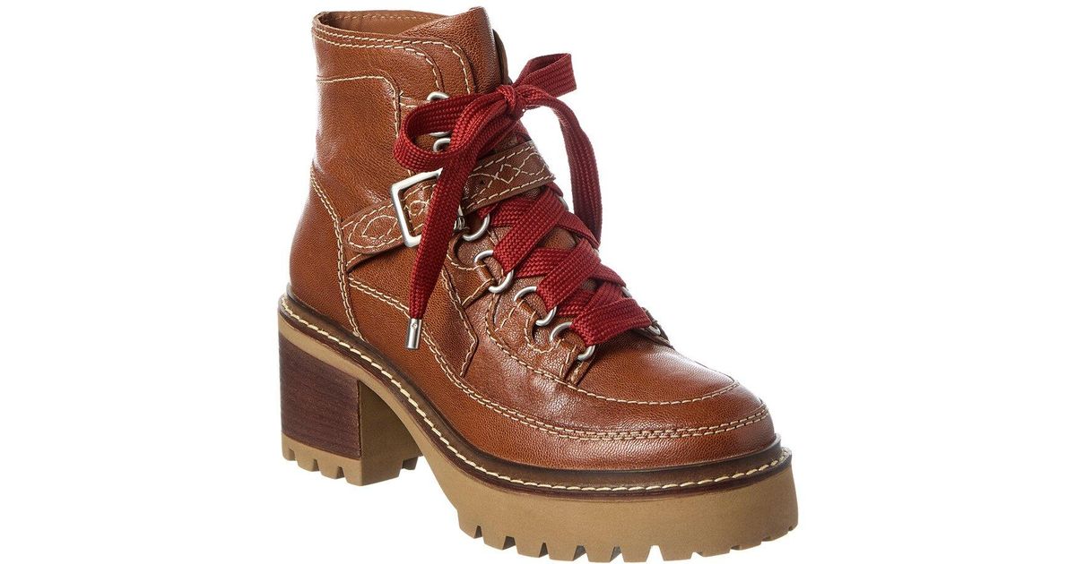 Free People Jasper Leather Hiker Bootie in Brown | Lyst