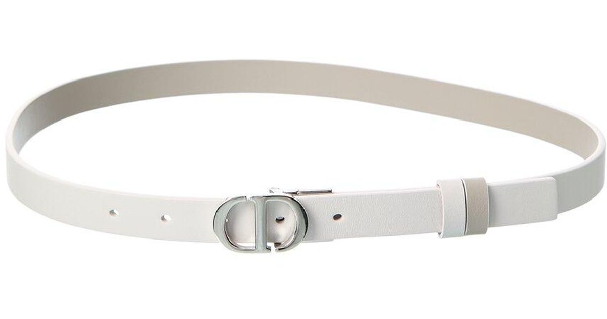 Dior Reversible Leather Belt in White | Lyst display picture 3