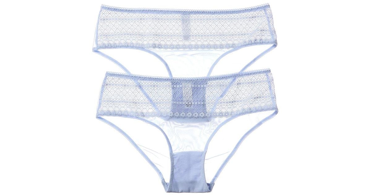 DKNY 2pk Mesh Bikini in White Lyst