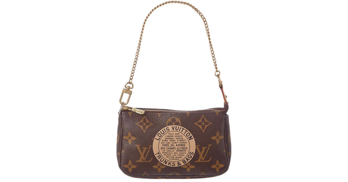 Louis Vuitton Limited Edition Trunks & Bags Monogram Canvas Mini Pochette Accessoires in Brown ...
