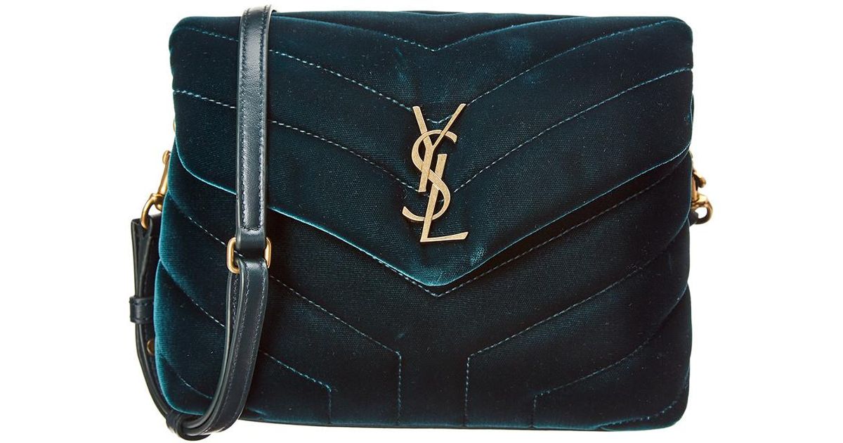 saint laurent green velvet bag