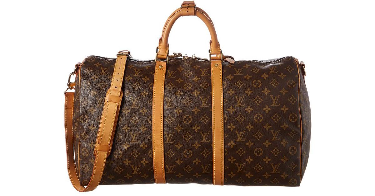 Louis Vuitton Monogram Canvas Keepall 50 Bandouliere in Brown - Lyst