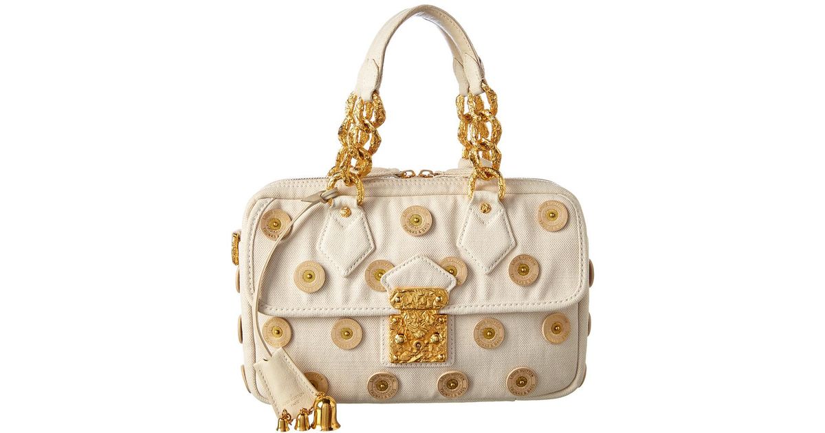 Louis Vuitton Limited Edition White Polka Dots Canvas Panama Tinkerbell ...