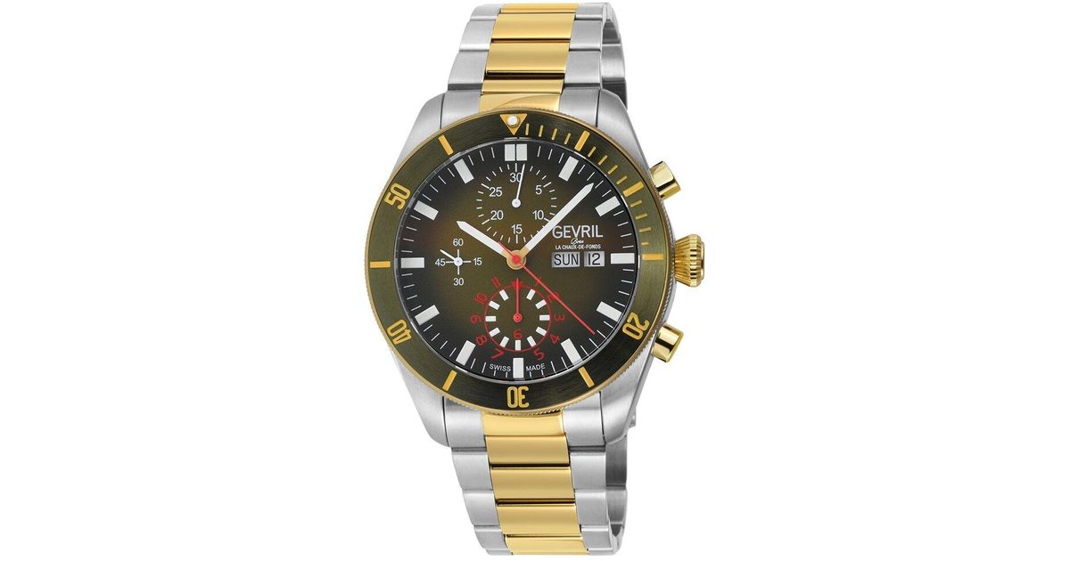 Gevil Gevril Yorkville Chronograph Watch in Metallic for Men | Lyst