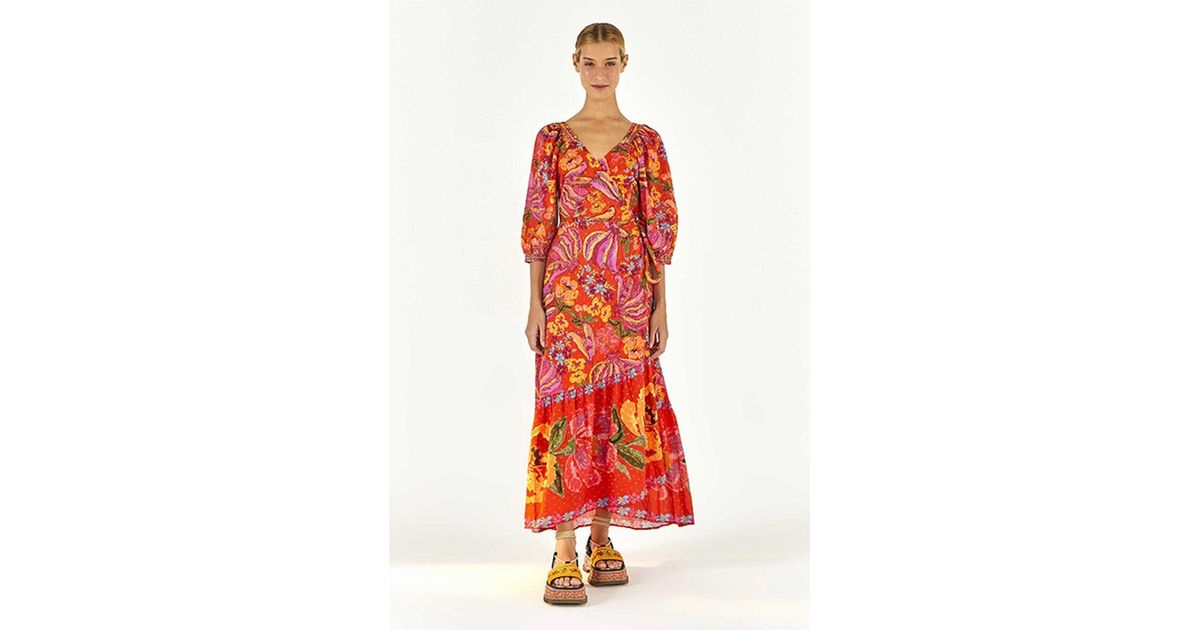 FARM Rio Spring Bananas Maxi Dress in Red Lyst
