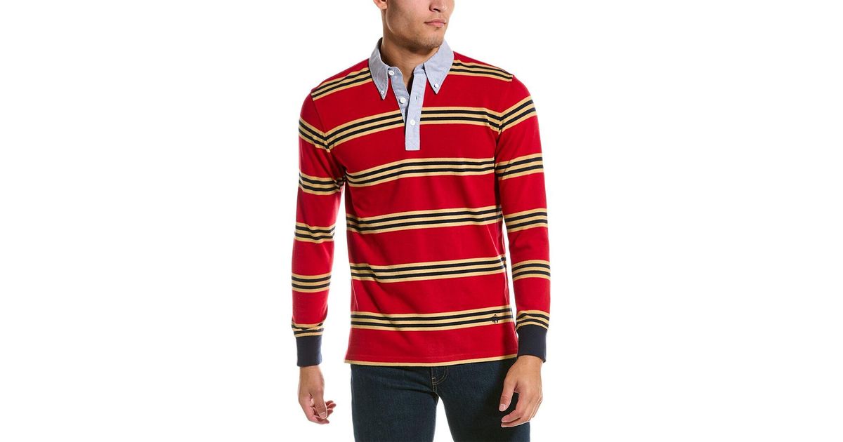 Brooks Brothers Rugby Stripe Polo Shirt in Red for Men Lyst