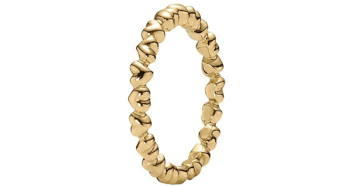 PANDORA 14k Gold Heart Stack Ring in 
