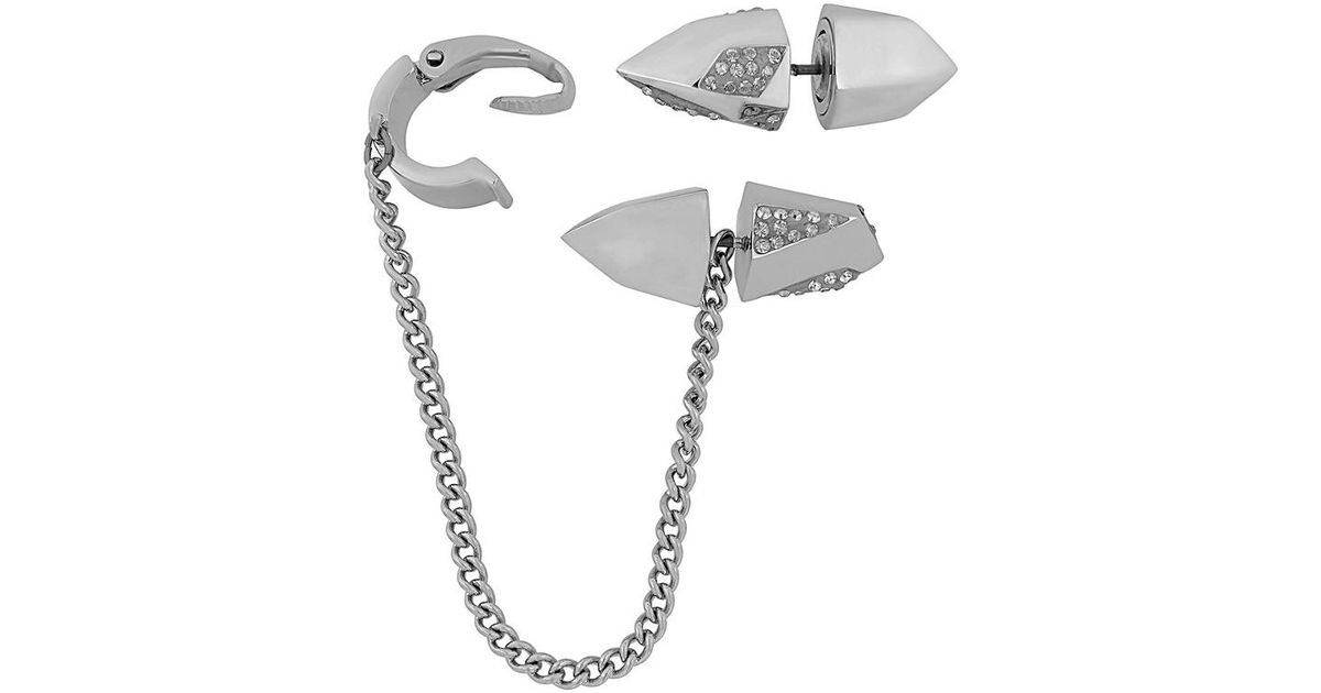 Swarovski Atelier By Jean Paul Gaultier Rhodium Plated Earrings in Metallic  | Lyst