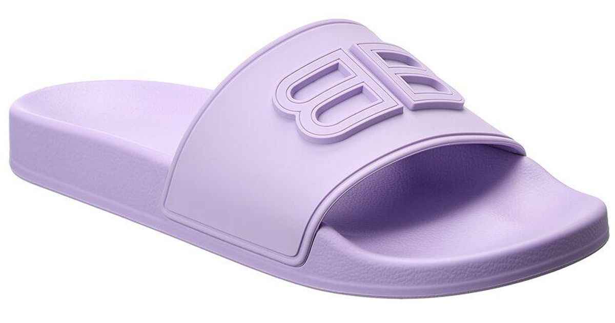Balenciaga Bb Rubber Pool Slide in Purple Save 35 Lyst Australia