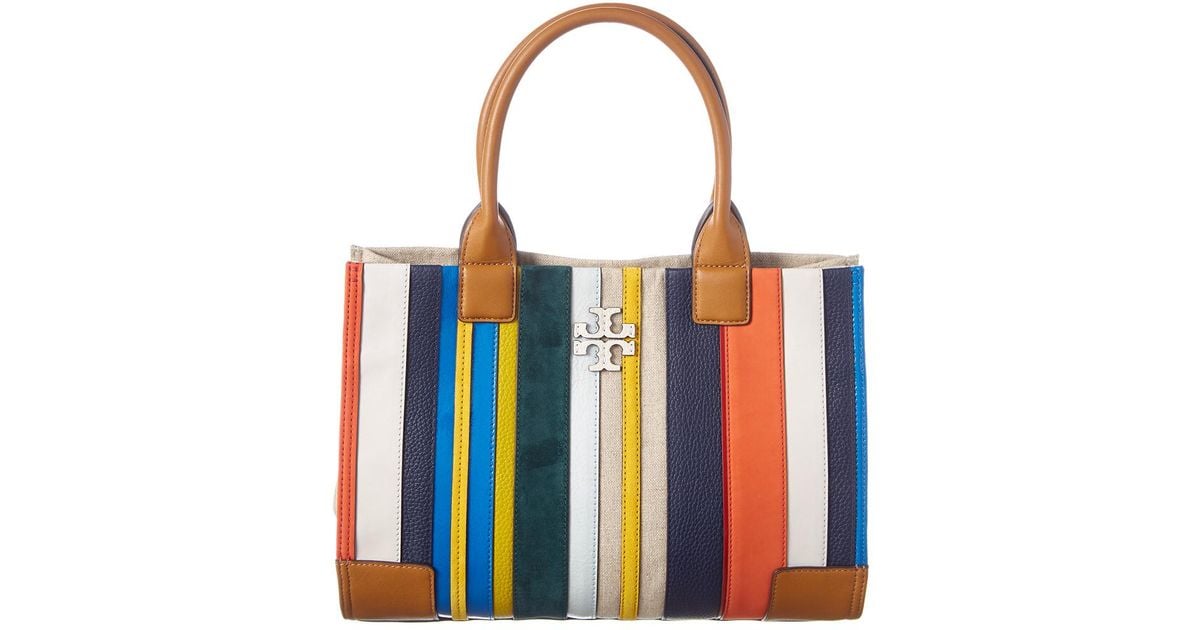 Tory Burch Ella Large Canvas & Leather Tote | Lyst